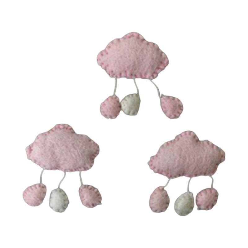 

3/5 Pcs DIY Handmade Baby Wool Felt Clouds Stars Love Ornaments Home Party Decorations Newborn Photography Props Infant WXTD