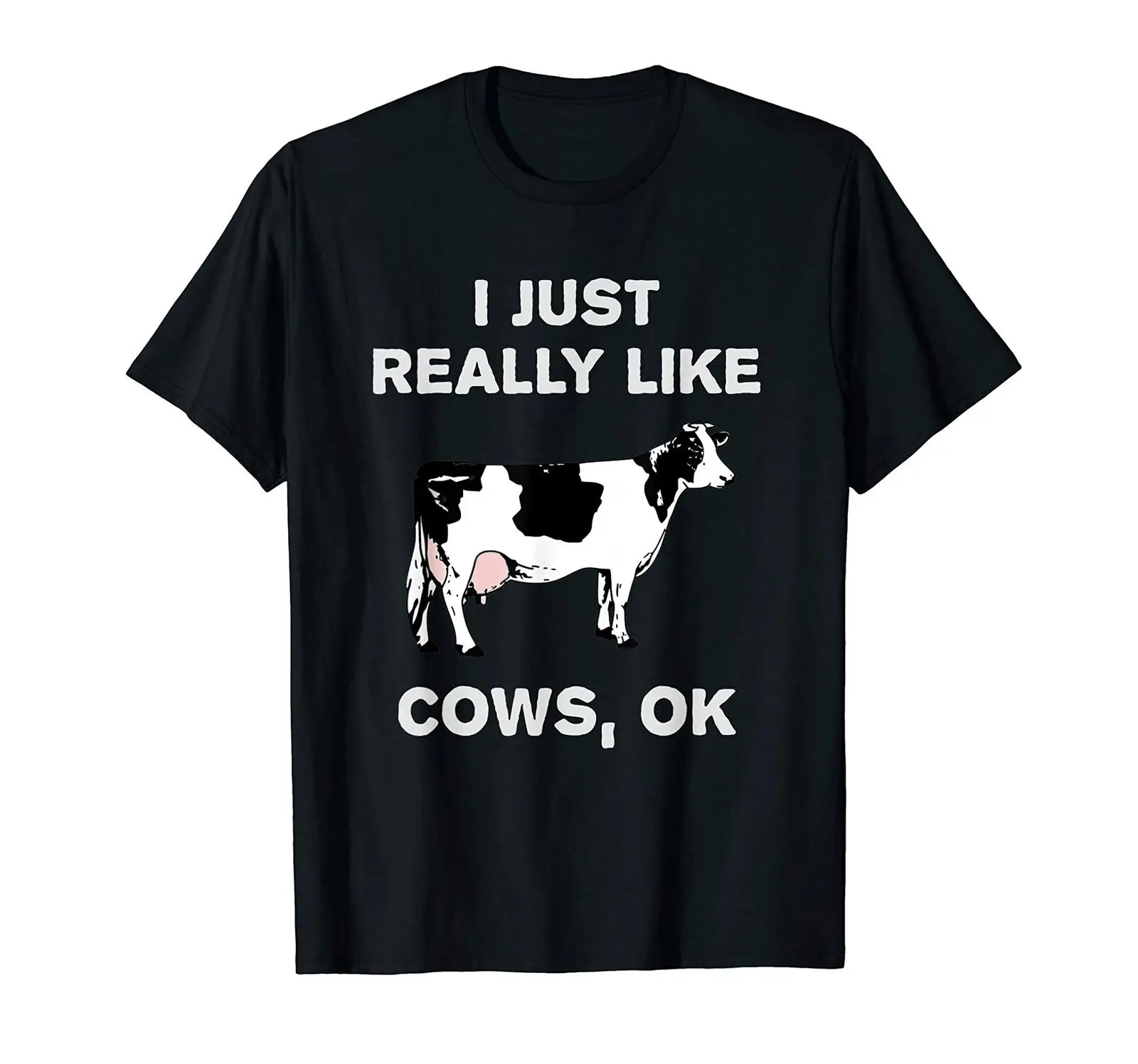 

2021 Summer Men's T-shirt Funny Cow Gift Farm Animal Humor I Just Really Like Cows OK Hip-hop Street Cool Cotton O-neck T-shirt