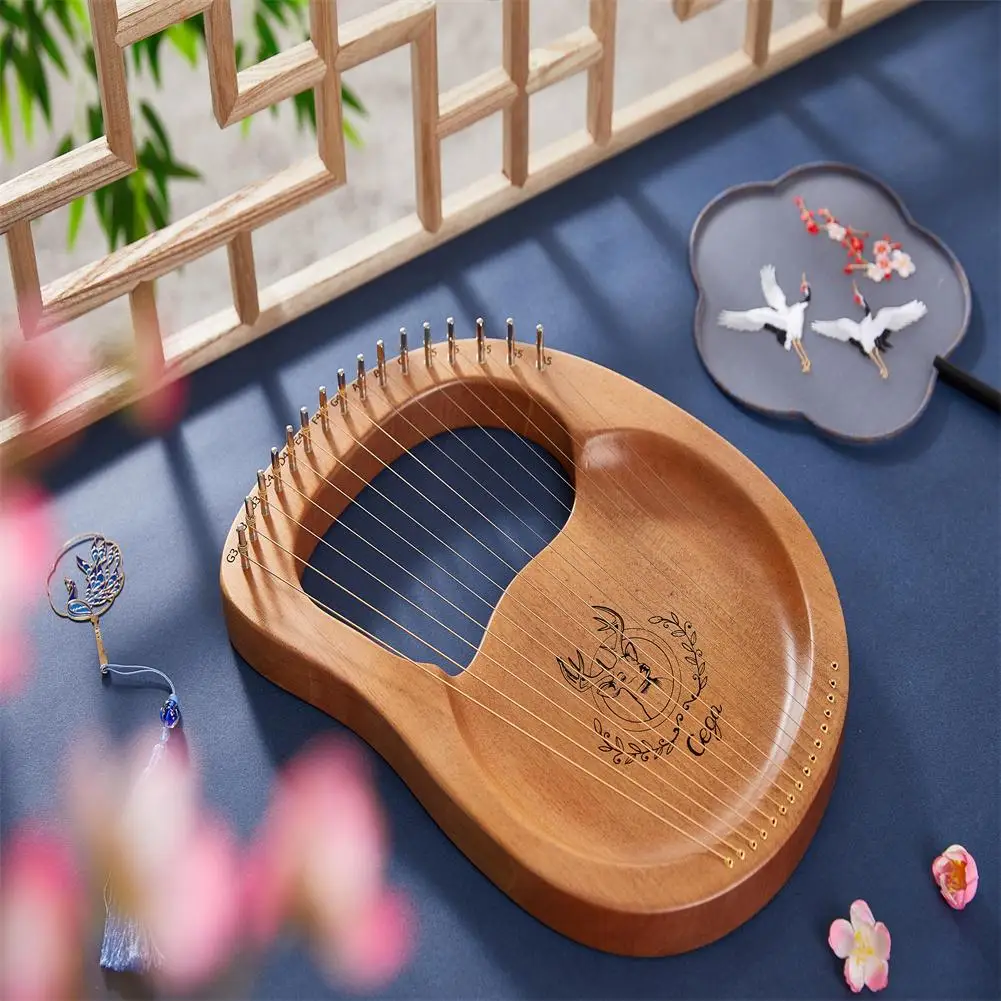 

16 струн, искусственная зерна, музыкальный инструмент, 16 струн, струнный инструмент, Lyre Harp с инструментом для настройки для начинающих