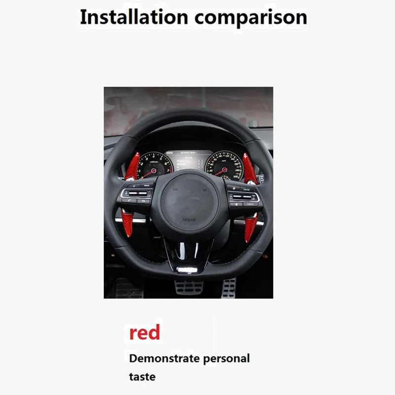 

Real Carbon Fiber for KIA Stinger 2017-2019 Accessories Car Steering Wheel Paddle Shifter Cover Sticker Extension