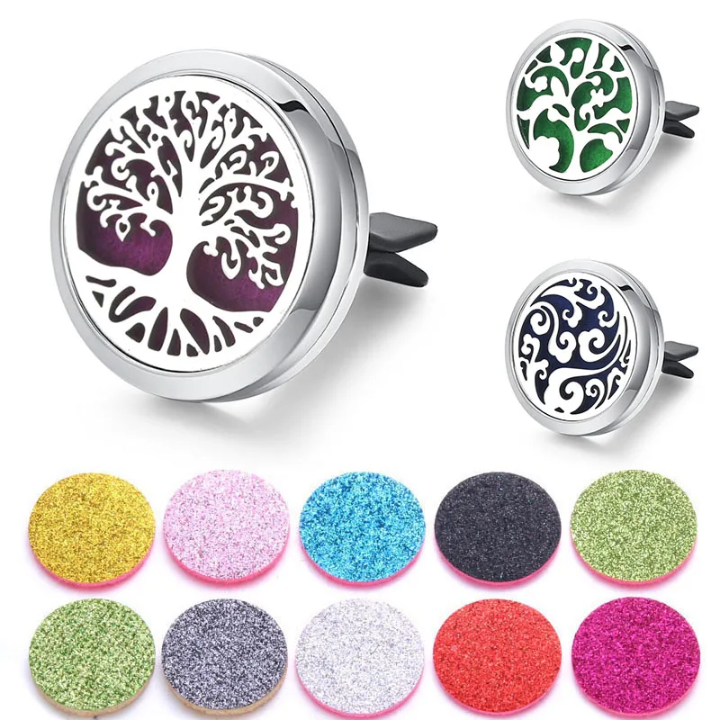 

Tree Of Life Aromatherapy Car Perfume Diffuser Stainless Steel Magnetic Lasting Fragrance Aroma Diffuser Locket Send 1Pack Pads