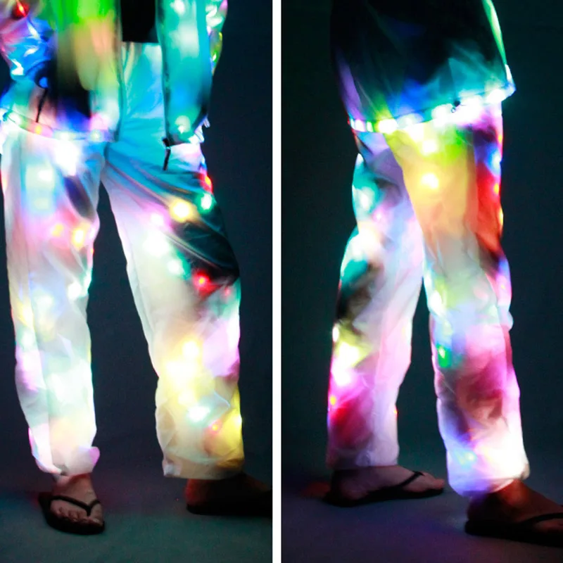 Светодиодные светящисветодиодный брюки красочные светящиеся для Хэллоуина