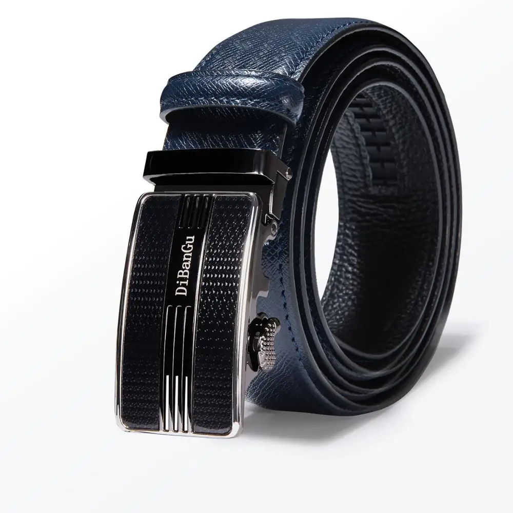

Classic Men Blue Belt Automatic Buckle Leather luxury Cowhide Belt Male Alloy Buckle Belts For Men Barry.Wang Designer GR-895