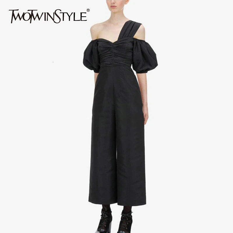 Женский Асимметричный комбинезон TWOTWINSTYLE длиной до щиколотки с рукавами