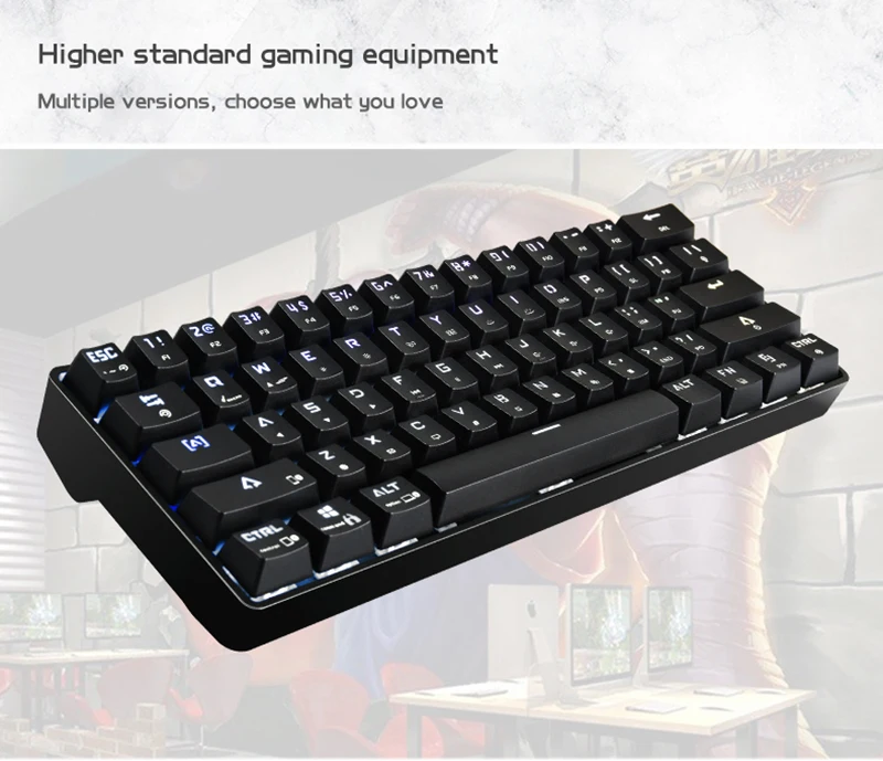 

Bluetooth Dual-mode Mechanical Keyboard RGB Dynamic Glare Backlight Standard 61 Keys Waterproof Dustproof Keyboard For Gamer