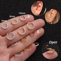 minimalist 1pc cz stone nose thin hoop helix cartilage earring daith snug rook tragus ring ear piercing jewelry inside 6810mm