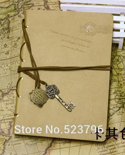 18x13cm Khaki Новейшая винтажная Волшебная цепочка для ключей ретро кожаная записная книжка Дневник Блокнот лист кожаная обложка пустая записная книжка журнал дневник - Цвет: 18x13cm Khaki