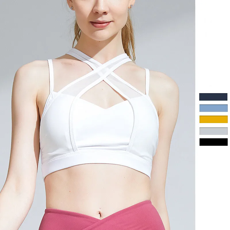 

Spring And Summer New Vest Cross-Strap Shoulder Strap Mid-Strength Beauty Back Shockproof High Elastic European And American