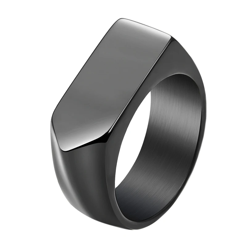 Мужские кольца Геометрическая вывеска образец кольцо золотой черный серебряный