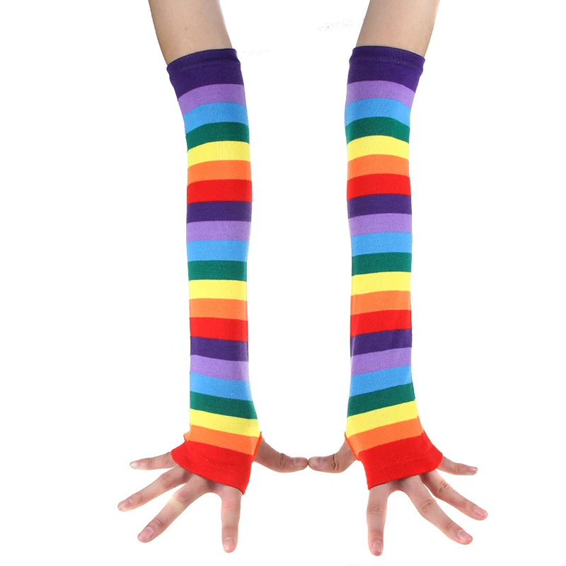 Харадзюку облегающие высокие носки для костюмированной вечеринки в радужную