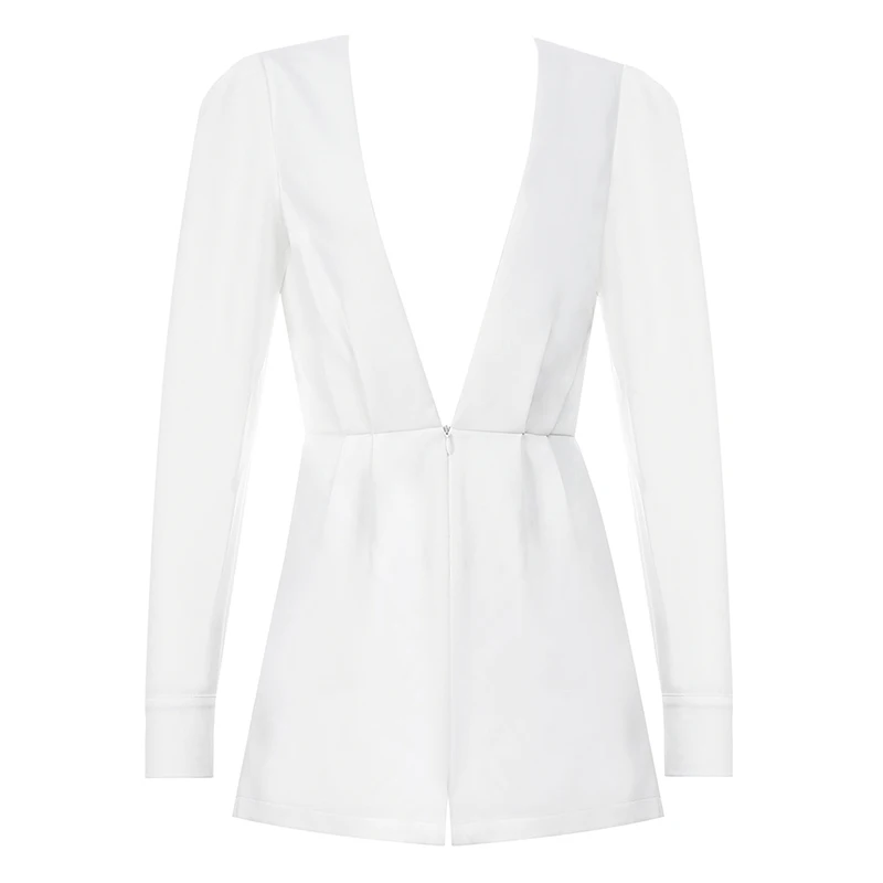 Max Spri 2019 New Fashion Women Party Sexy Playsuits V Neck Skinny Full Sleeve Jumpsuits Office Lady Rompers White | Женская одежда