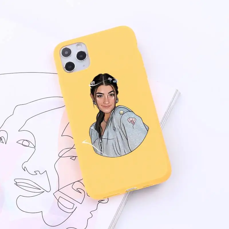 

Charli Damelio Phone Case Candy Color for iPhone 6 7 8 11 12 s mini pro X XS XR MAX Plus