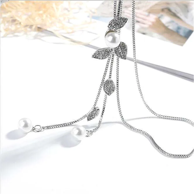 Ожерелье женское Изысканное жемчужное ожерелье с кисточкой длинной цепочкой