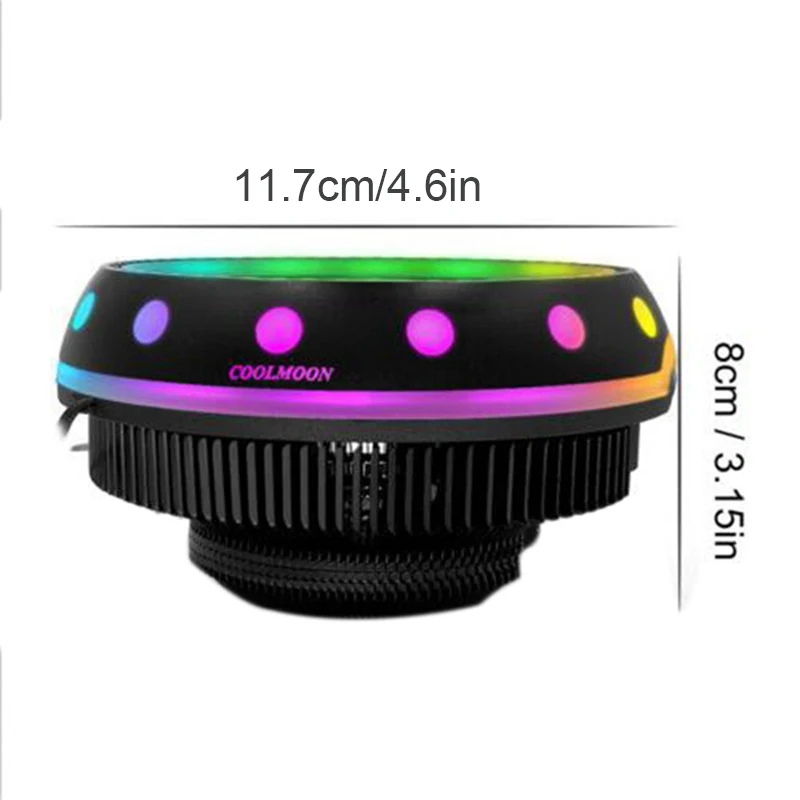Кулер для ЦП COOLMOON с RGB-подсветодиодный кой 12 В |