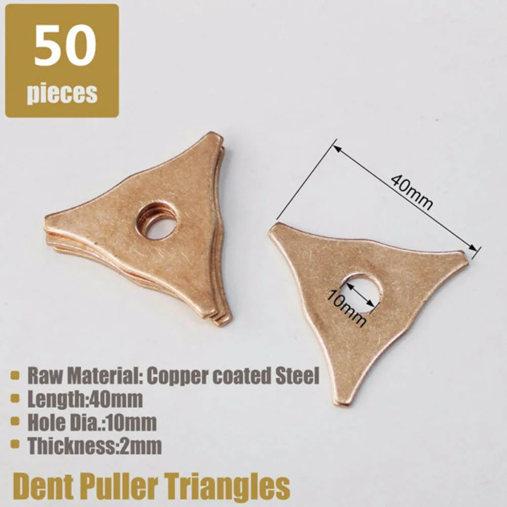 

50pcs set Pulling Ring Washer Copper coated Stainless steel For Car Dent Welder Puller Triangle 50pcs New