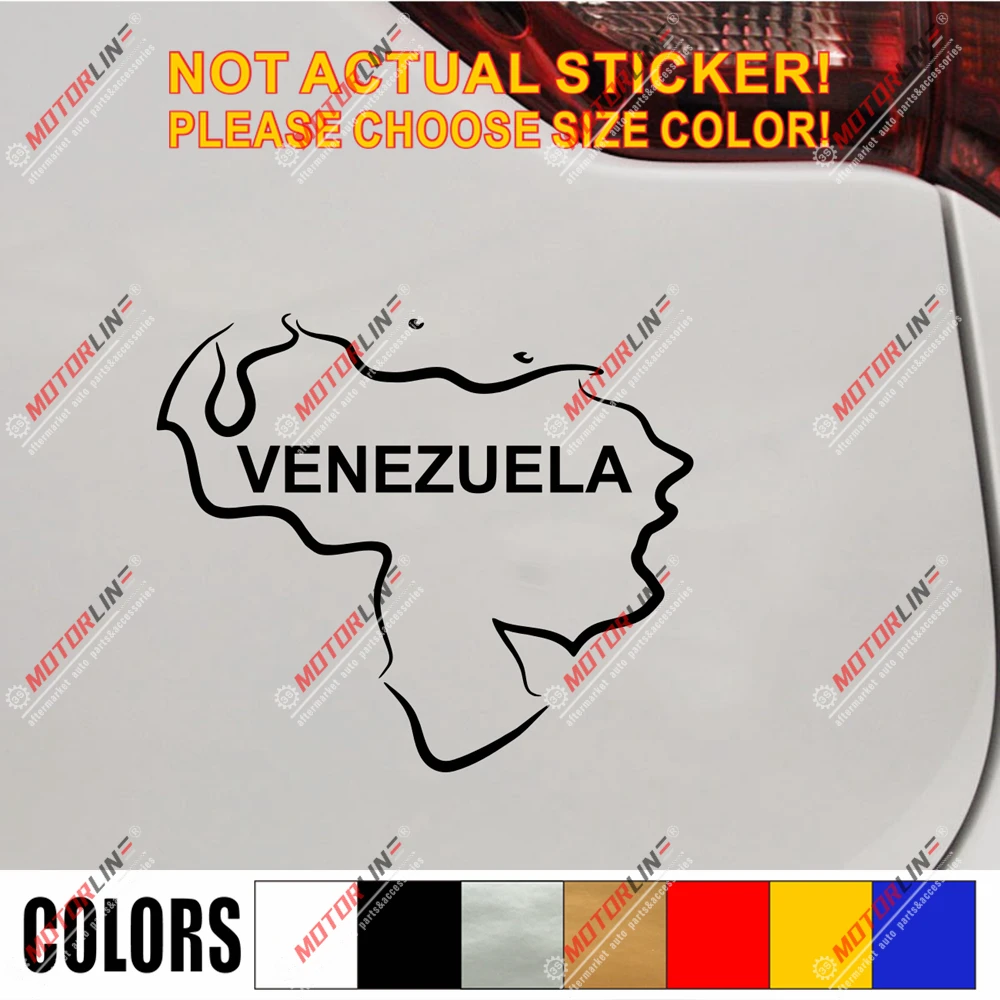 Карта контур из Венесуэлы Наклейка автомобиля винил выбрать цвет размер без