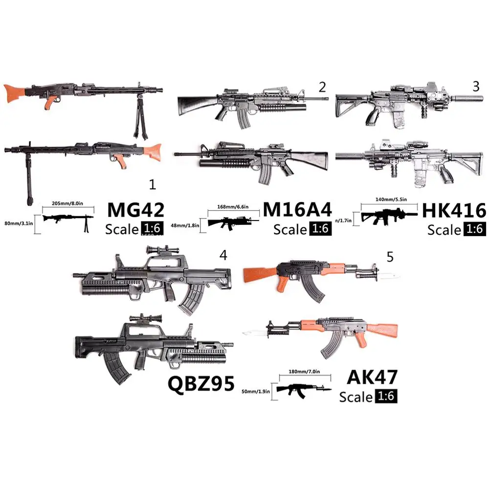 1:6 scale Assembly Gun Model Fourth Generation 1/6 Assault Rifle Light Machine AK47 Soldier Weapon Plastic | Игрушки и хобби