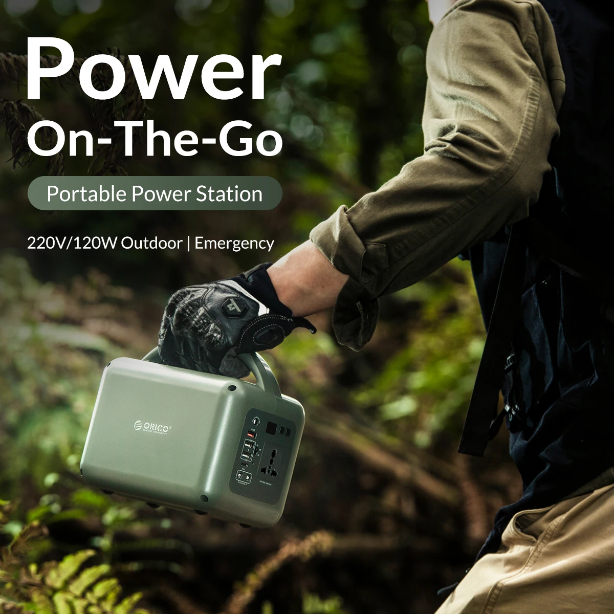 ORICO-estaci&oacute;n de energ&iacute;a port&aacute;til PD, carga r&aacute;pida para viajes al aire libre, bater&iacute;a de respaldo de 120W, salida de CA de 39000mAh, tipo C-1