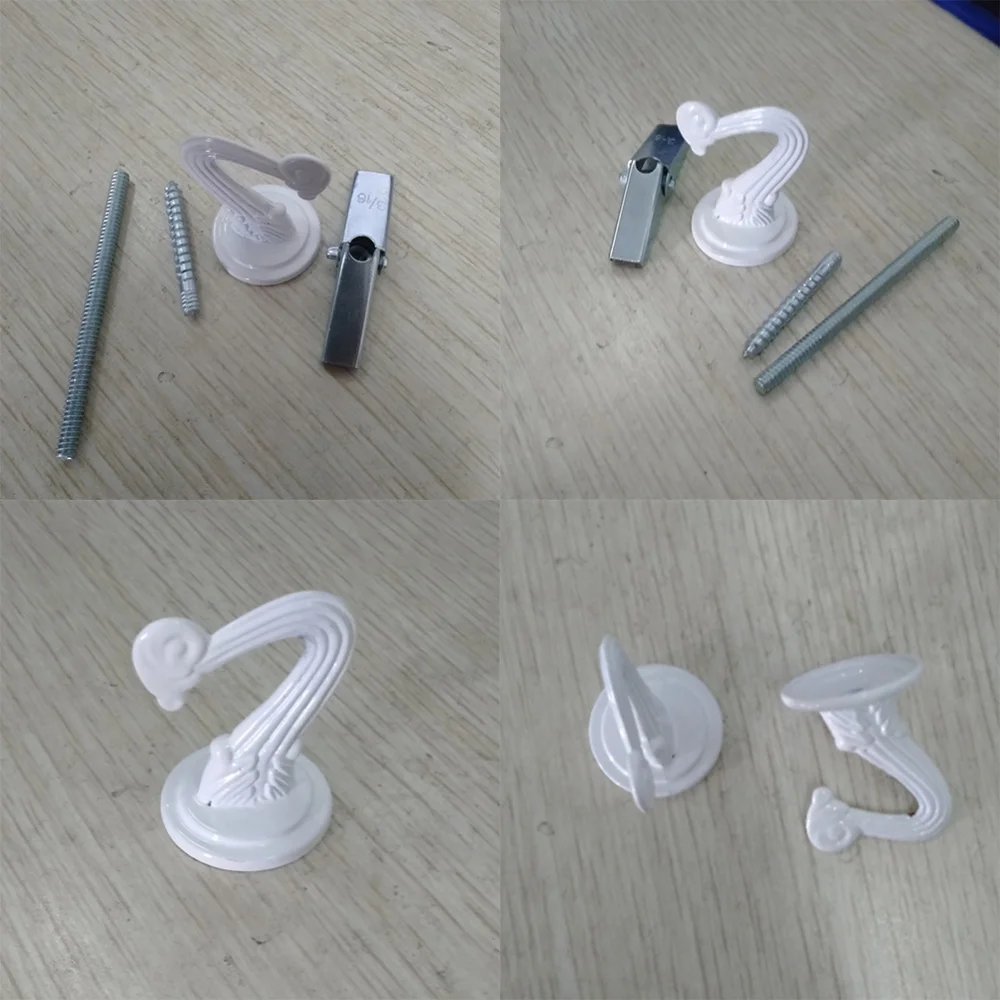 

10 Sets Zinc Alloy Hooks Metal Ceiling Hook for Hanging Plants (White)