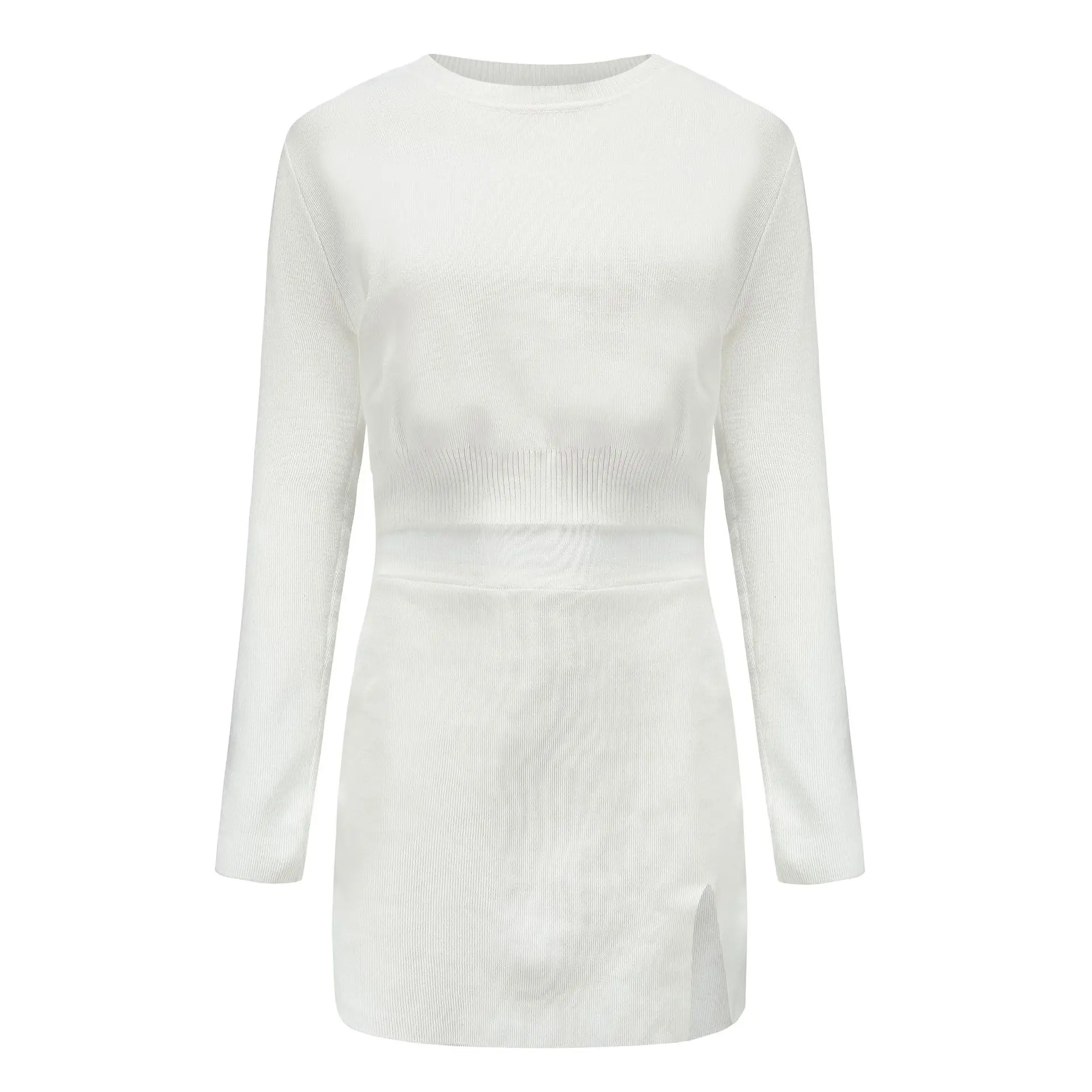 

New 2020 Women Summer Two Pieces Set Knitted Sweaters Tops Long Sleeve + Pants Fashion Sweater Skirt Suit Two-Piece Suit