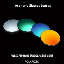 Polarized Sunglasses Prescription Lens 1.56 1.61 1.67 Aspheric Sun Glasses Lenses Myopia Optical UV400 Mirror Colourful Coating