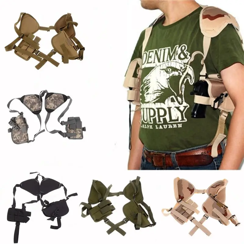 

Универсальная тактическая нейлоновая кобура для пистолета для правой руки, военный чехол для пистолета для страйкбола, сумка для переноски, скрытая Наплечная кобура Glock 17 19