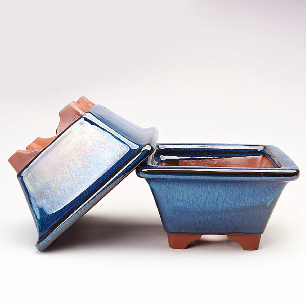 

Chinese Bonsai Flower Pot Glazed Plant Flowerpot Home Garden Decoration