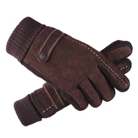 fashion leather gloves men cycling motorcycle anti skid warm gloves outdoor sports thickened gloves winter full finger gloves