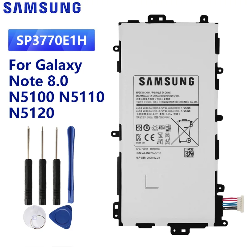 

Оригинальный аккумулятор для планшета Samsung SP3770E1H для Samsung Galaxy Note 8,0 N5100 N5110 N5120 4600 мАч с бесплатными инструментами