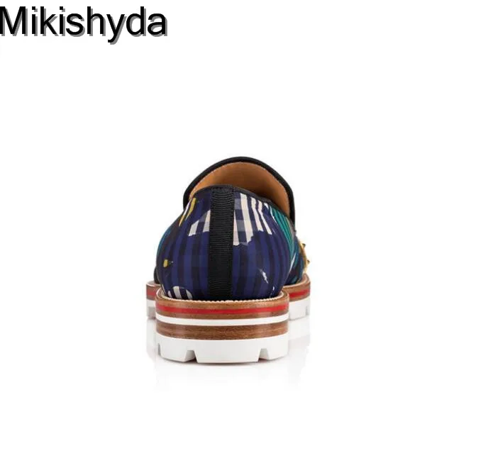 Mikishyda/мужские повседневные лоферы на плоской подошве с рисунком газет