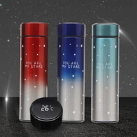 500ml thermos bottle led intelligent double layer vacuum cup insulated stainless steel vacuum flask creative star thermal cup