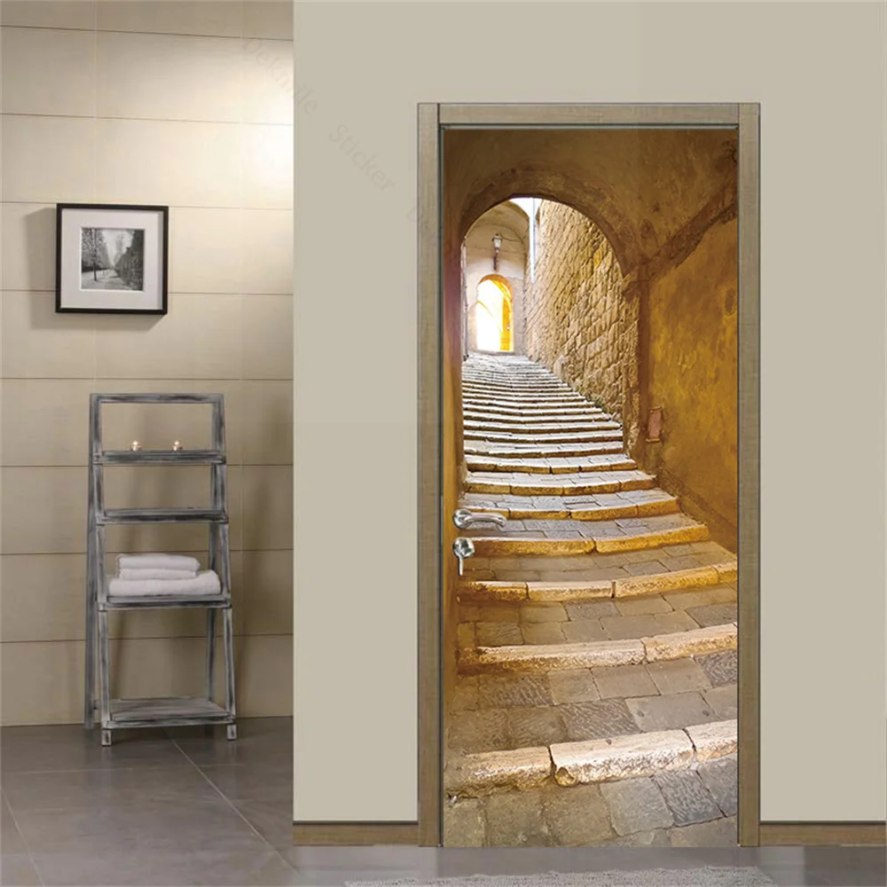 Самоклеящиеся водонепроницаемые дверные наклейки из ПВХ современные