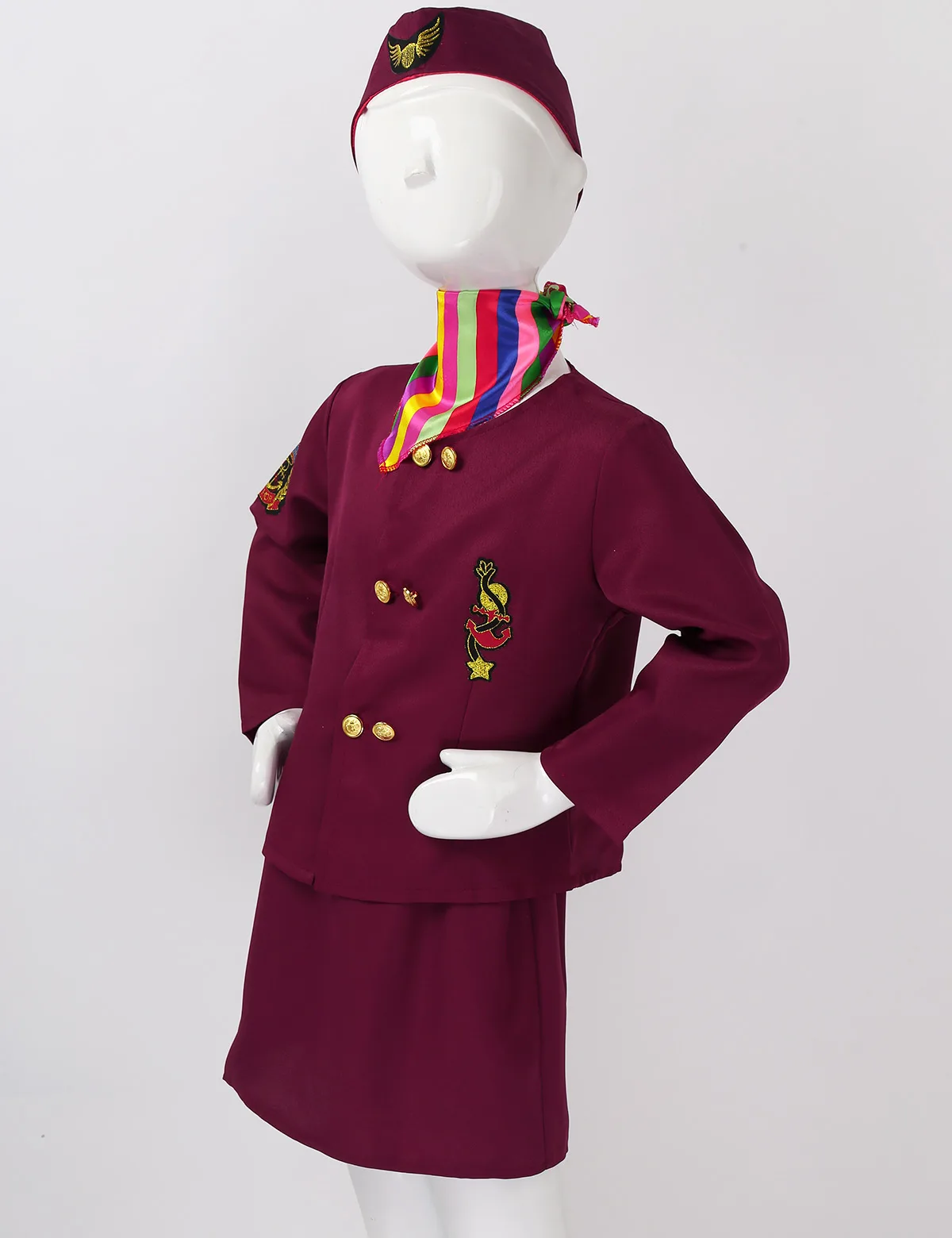 Детский костюм стюардесса для девочек косплея карнавальвечерние комплект