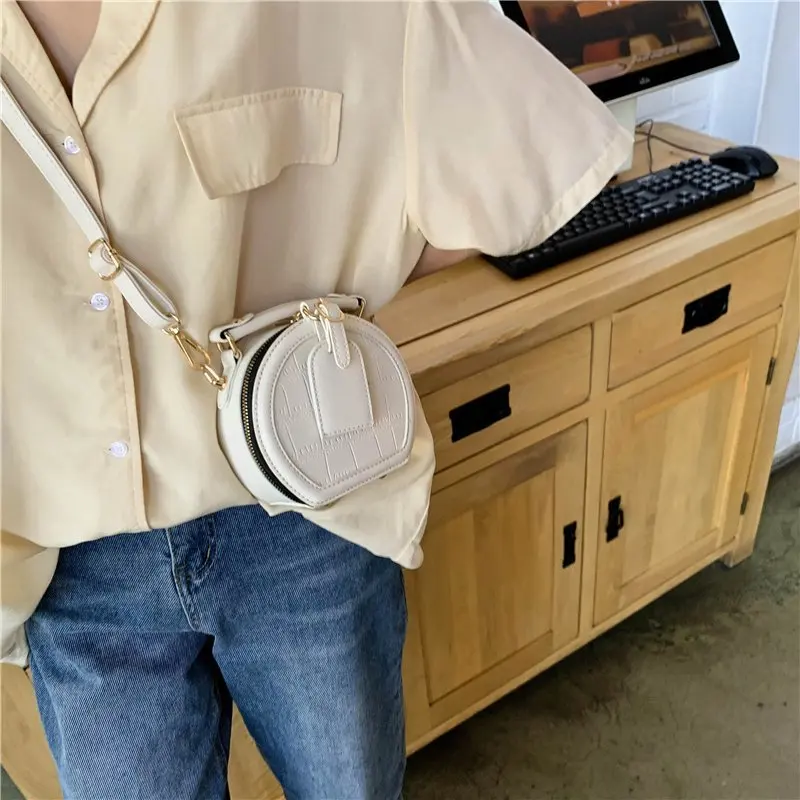 Сумка кросс-боди Женская с круглым каменным узором простой однотонный саквояж из