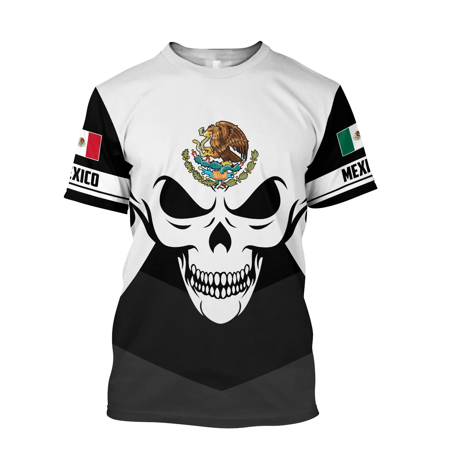 

Mexico Coat 3D Printed Unisex Men's T-shirt Summer Cool Top Mexican Flag Streetwear Women's Tees t-shirt Dropship