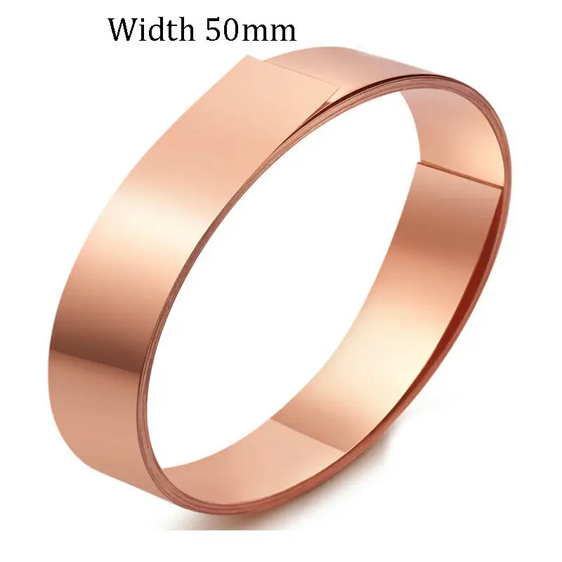 

Thickness 0.5mm Width 50mm Length 1000mm 99.9% Pure Copper T2 Cu Metal Sheet Foil Plate Strip 1Pc