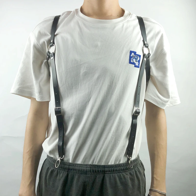 Фетиш мужские нагрудные ремни регулируемые кожаные топы БДСМ бондаж поясная