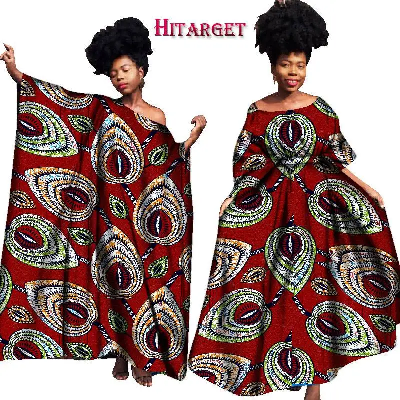 Винтажные африканские платья для женщин Bazin Riche Kanga одежда большой халат Vestidos Dashiki Африканские Восковые платья с принтом Одежда WY1701 - Цвет: 12