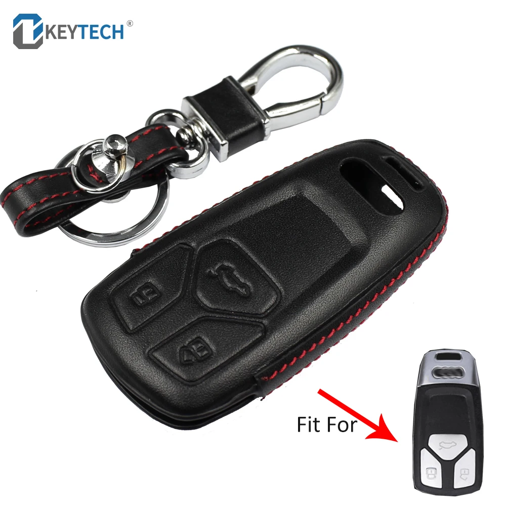 Кожаный чехол для автомобильных ключей OkeyTech защитный Audi A4 A4L 8S 2017 2016 Allroad B9 Q5 Q7 TT TTS
