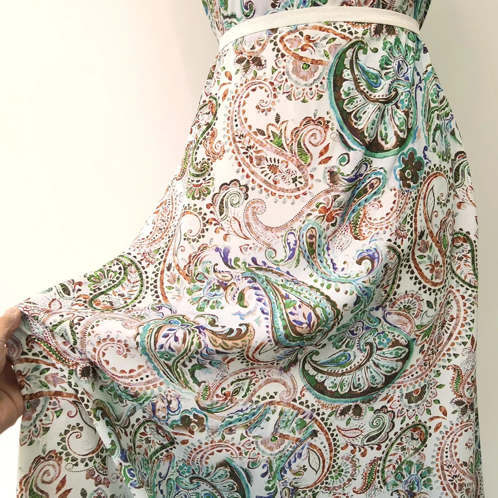 1 метр X 4 метра ткань рубашки в стиле ретро мягкая вискоза поплин Пейсли | Дом и сад