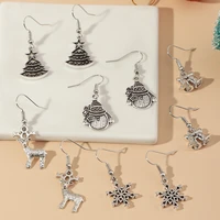 fashion and romantic christmas tree snowflake snowman bell elk alloy earring pendant womens earring jewelry accessories gifts