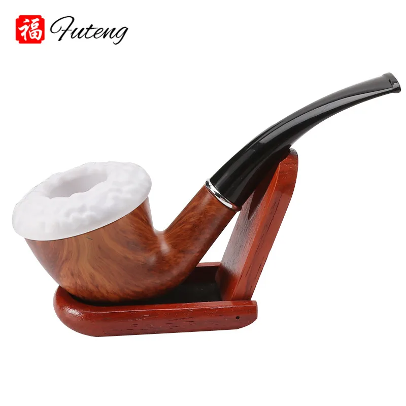 Новый древесины смолы труба дымохода фильтр долгого курения трубки для табака