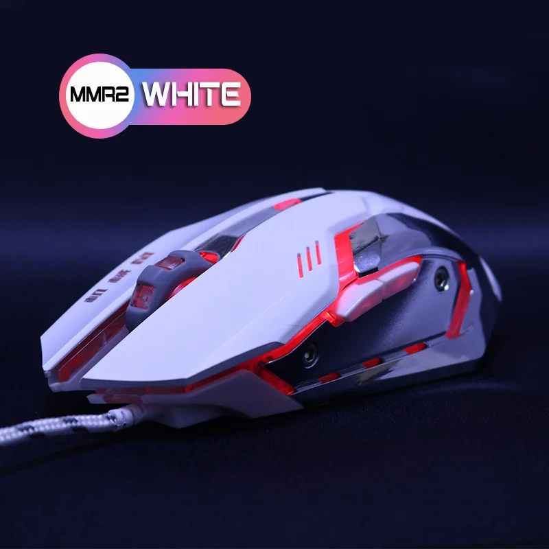 ZUOYA игровая мышь dpi, регулируемый светодиодный, яркий, проводной, оптическая, USB, геймерская мышь, игровая мышь для ПК, компьютера, ноутбука, профессиональная - Цвет: MMR2 WHITE