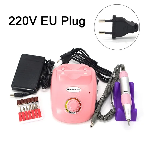 Pink EU plug 35000 об/мин Электрический сверлильный станок для ногтей профессиональная фреза машина для педикюра маникюрная машина пилочка для ногтей инструмент для ногтей - Цвет: Pink EU plug