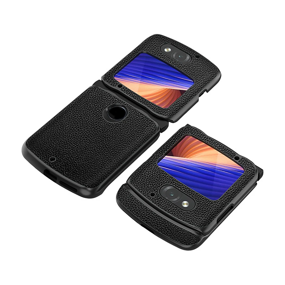 Lychee Pattern Leather Phone Case Cover Shell All-inclusive Protective Sleeve for Moto Rola Razr 5G Folding Screen Smartphone | Мобильные