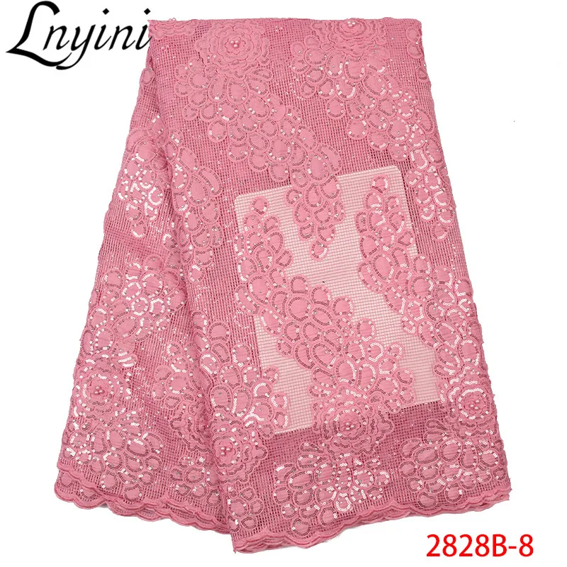 Детская розовая кружевная ткань с блестками французская Тюлевая сетчатая