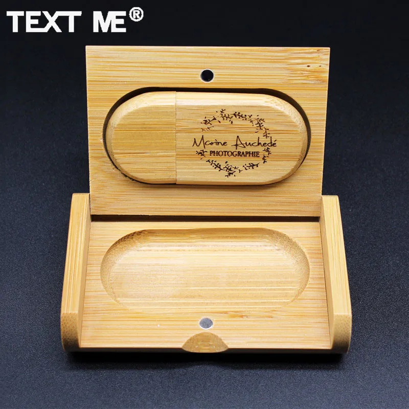 TEXT ME free фотография Логотип Печать карбонизированный бамбук usb флэш накопитель 2 0 4