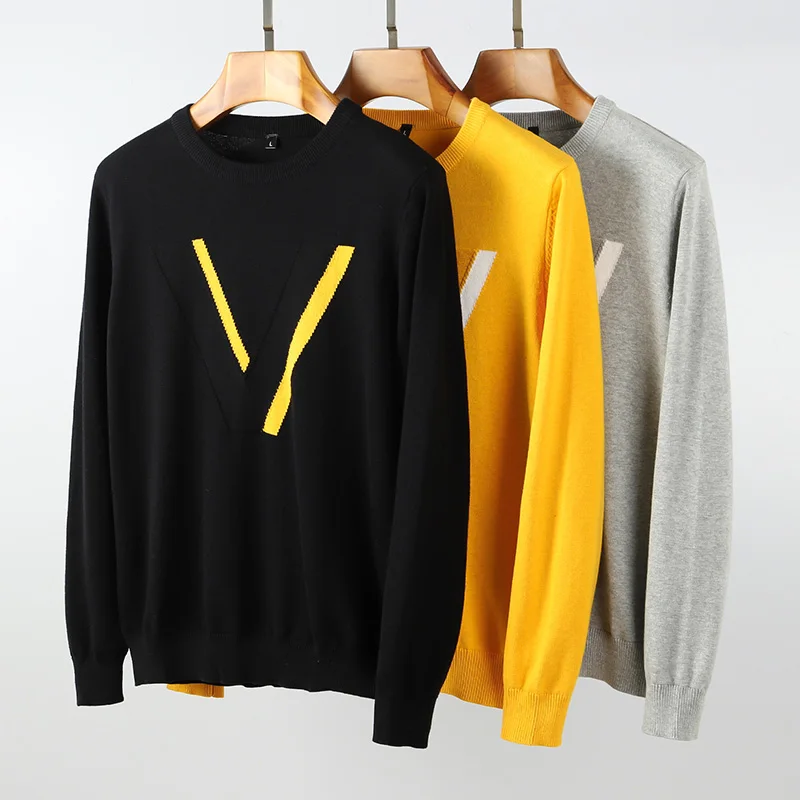 Y&ampCHIC весенний и осенний мужской свитер с v-образным вырезом длинными рукавами