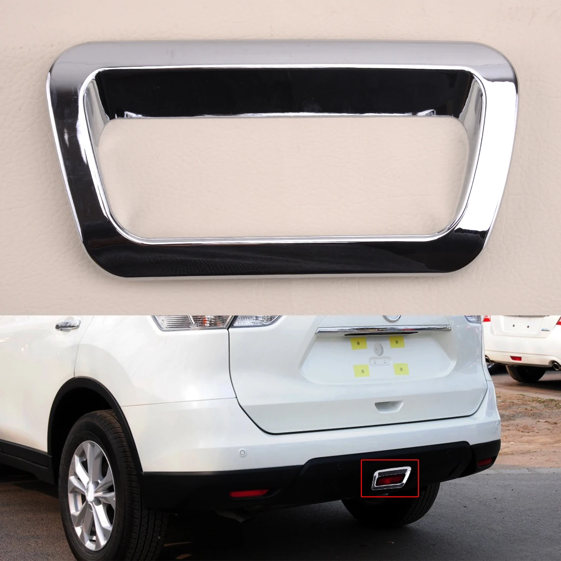 

Высокое качество Автомобильный задний отражатель стоп-сигнал туман светильник накладка рамки украшения, пригодный для Nissan Rogue X-Trail T32 2014 2015 ...