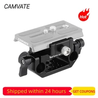 camvate camera manfrotto quick release adapter baseplate with 15mm dual rod clamp base for dslr camera cage rig support system